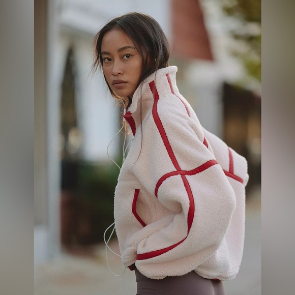 Free People Mountain High Half Zip Fleece Ballet Slipper Combo XS - Picture 3 of 11